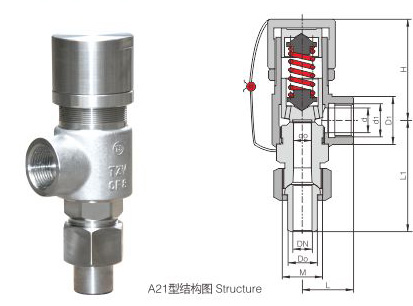 A21H型彈簧微啟式外螺紋安全閥